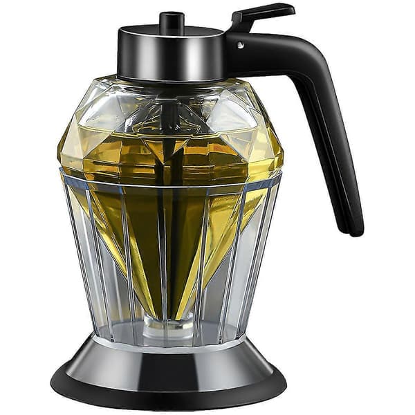 200 ml honningdispenser med stativ diamantformet glas stor kapacitet oliedispenser multifunktionel olieflaske køkkentilbehør Black