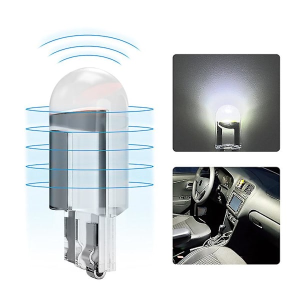 W5w Led T10 Billys Cob Canbus Glass 6000k Hvit Bil Biler Nummerskilt Lampe Dome Read Drl Bulb Style Led 12v 10stk - Signallampe 10pcs Red