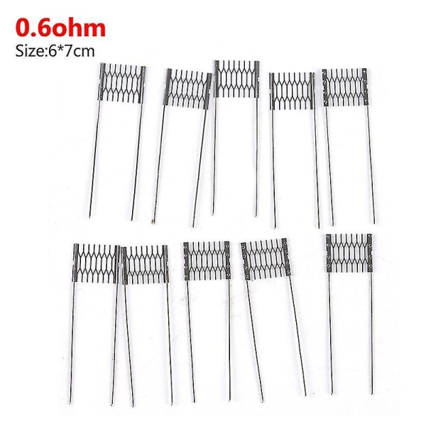 10pc Rebuild Mesh Coils 0.6/0.8/1.0/1.2ohm For Xros Caliburn Nano Avp Reparasjon Shytmv 0.6ohm