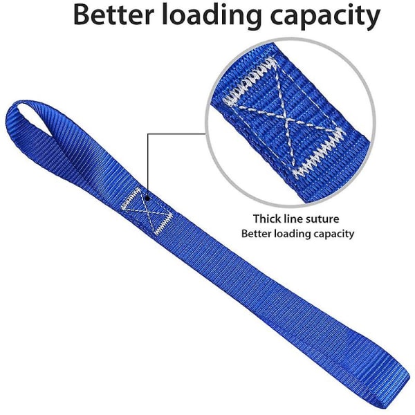 Multifunktionell bil Motorcykel Lastbagage Fast packning Tie Downs Loop Rem Bål Slitstark Nylon Mjuka remmar Biltillbehör - Spännbälten 46cm Blue