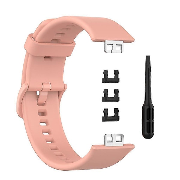 Justerbar silikonrem for Huawei Watch Fit klokke Rose pink