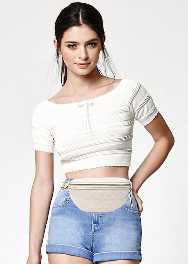 Midjeväska för kvinnor, midjeväskor med justerbar rem, magväskor för kvinnor, crossbody (a-beige)