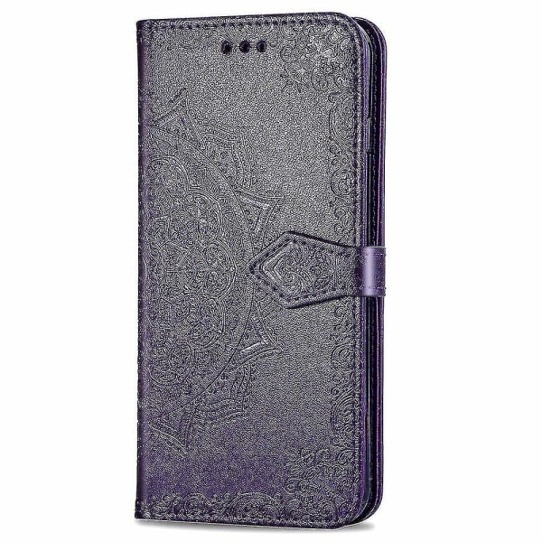 Nokia 4.2 Case Nahkainen Lompakon Cover Kohokuvioitu Mandala Magnetic Flip Protection Iskunkestävä - Violetti
