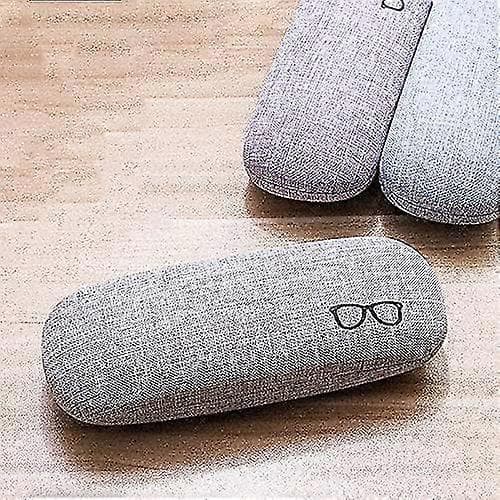 3-pack Hard Shell Glasses Case, Protective Linen Fabric Cover for Large Eyeglasses - Durable Storage Set