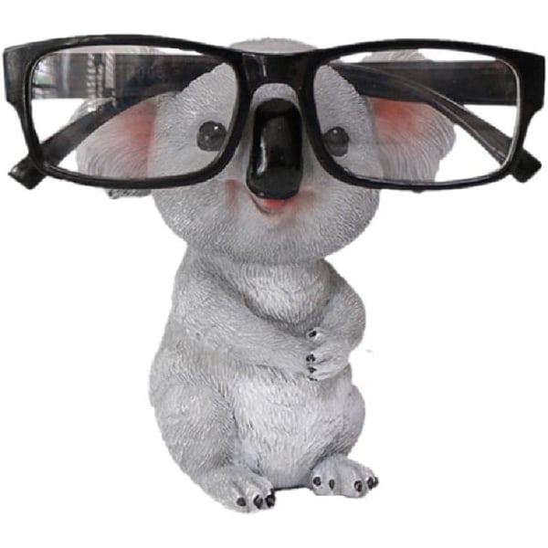 Söt koala glasögon ram harts djur staty solglasögon glasögon display stativ skrivbordsdekoration heminredning
