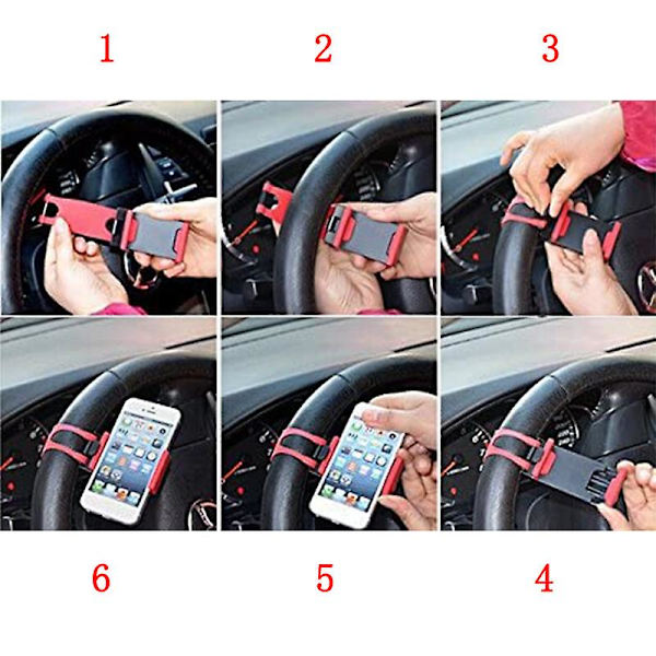 Bilratt Mobiltelefonholder Spenne Standsuniversal Gps Holder For Iphone Xiaomi Bil Interiør Dekor Tilbehør| | Red