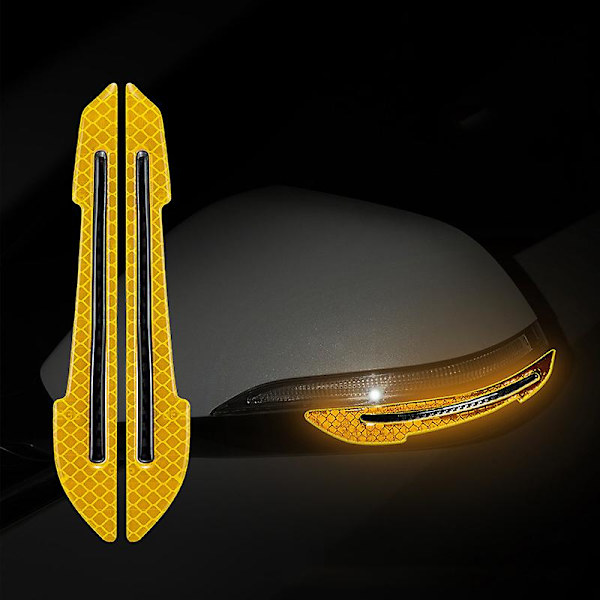 2kpl / set Auton taustapeili Heijastavat Tarrat Auto Styling Yöajoturvallisuus Varoitus Oven Häntä Heijastin Auton tarvikkeet| | 2pcs Yellow