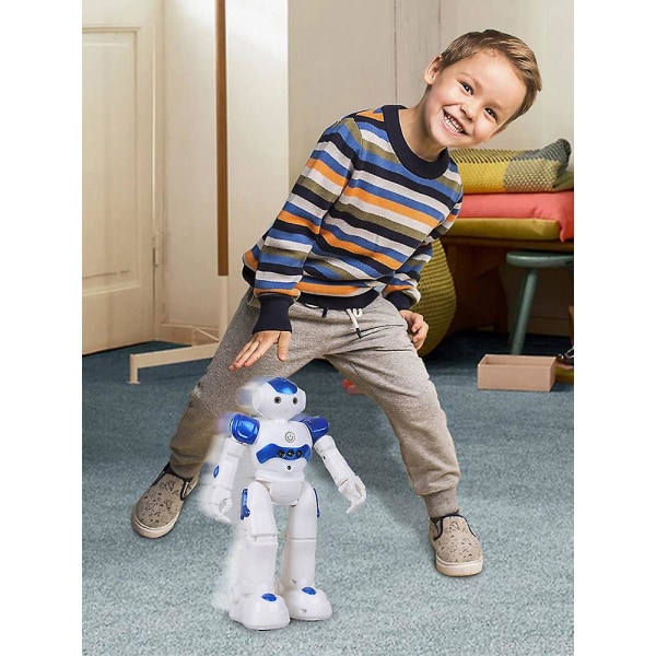 Kid Intelligent Smart Robot Geste Sensing Programmerbar Leke Rc Robot Xmas Kids blue