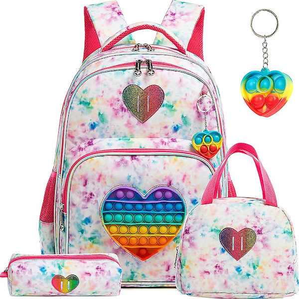 Skolesekker16&quot; Vesker For Jente Set Bag 3 I 1 Barn Vesker For Jente Kawaii Ryggsekk Vanntett Barn Skolevesker For Jente F