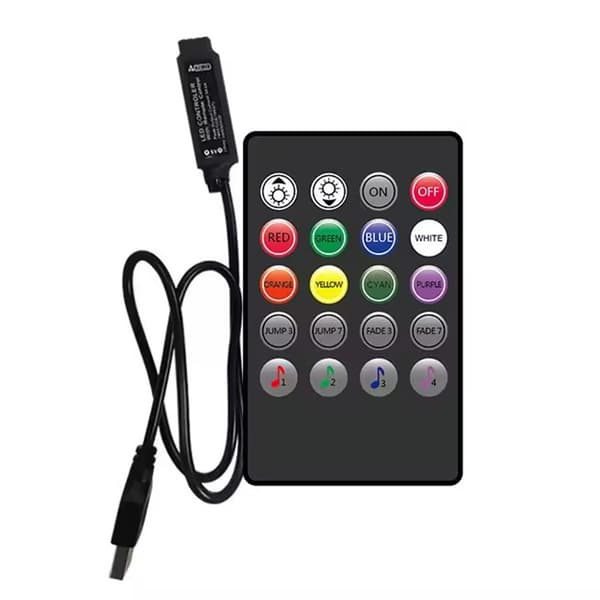24-tasters musikkontroller, LED-stripkontroller, rgb-kontroller, uendelig tone