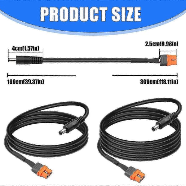 XT60i hun til DC5521 han strømkabel 1,5mm² 15A PVC 100cm 300cm til solcellemodel flystrømforsyning 100cm