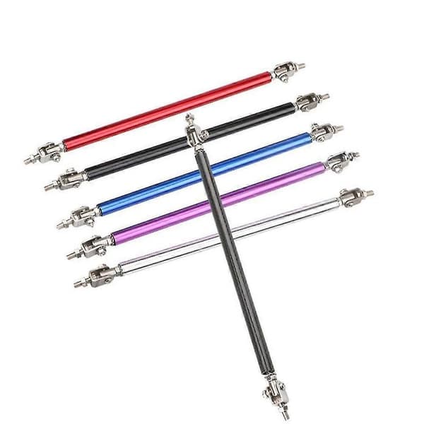 2 stk 20 cm Universal Justerbar Bil Frontfanger Leppe Splitter Støttestang Silver