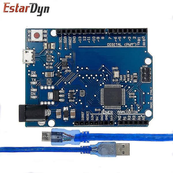 Leonardo R3 -kehityskortti + USB-kaapeli Atmega32u4 Arduinolle