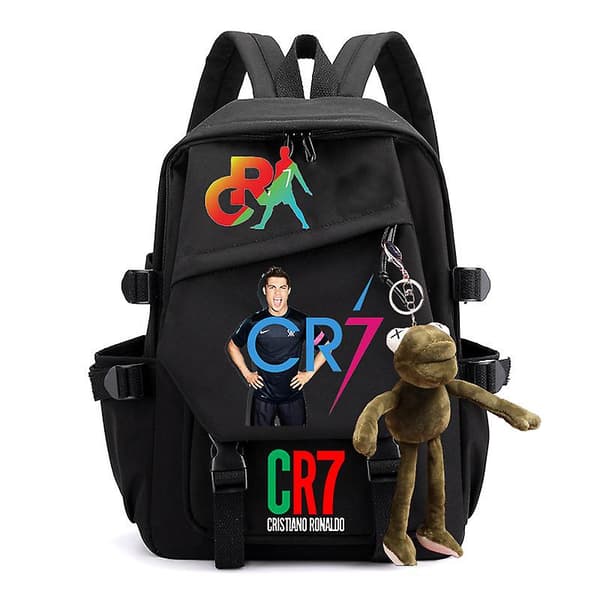 Cr7 Nylon Skolesekk Student Bokveske Reisevesker Notatbok Gave Til Gutter Jenter Tenåringer