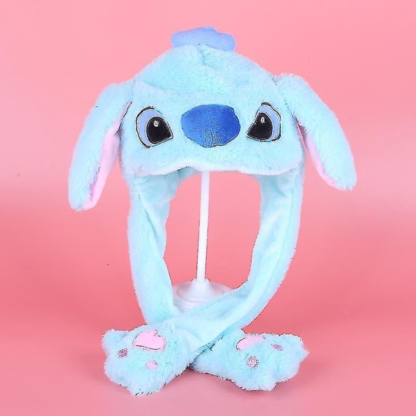 Plysch kanin öron hatt kan röra sig Intressant söt mjuk plysch kanin hatt presenter för Stitch Hat No Light