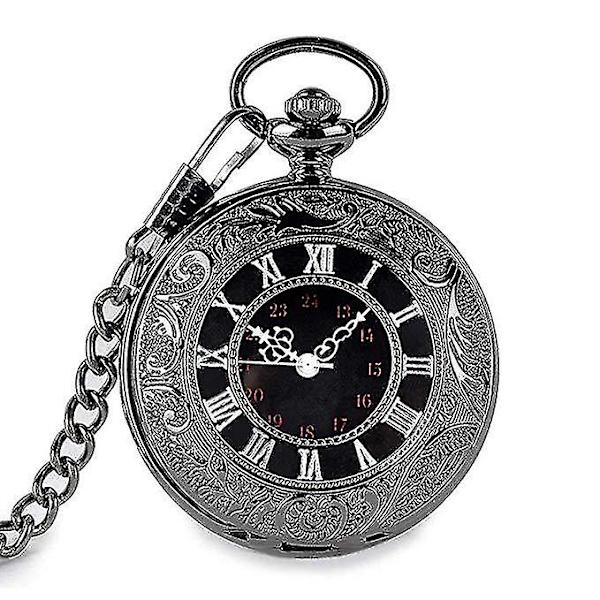 Watch Retro Smooth Classic Mekanisk Handvind Watch Steampunk romerska siffror Wanke