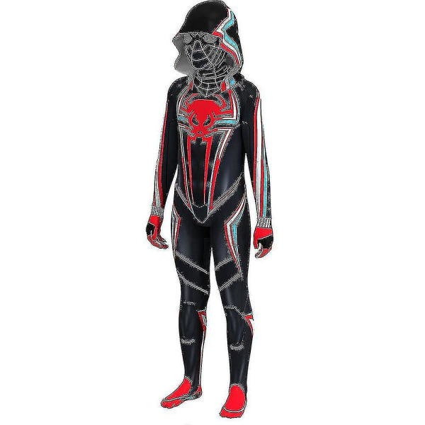 Spider-man Costume Jumpsuit Halloween Hette Playsuit Barn Gutter Fancy Dress Up Antrekksgaver 8-9Years