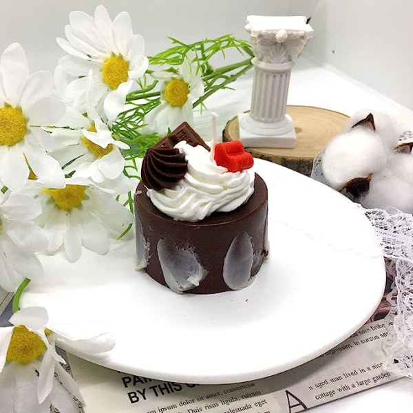 Mini Sjokolade Kvinnelig Bursdagskake Lys Morsomme Duftlys Hjemmedekorasjon, Candle Lover Gaver (Cake Candles)