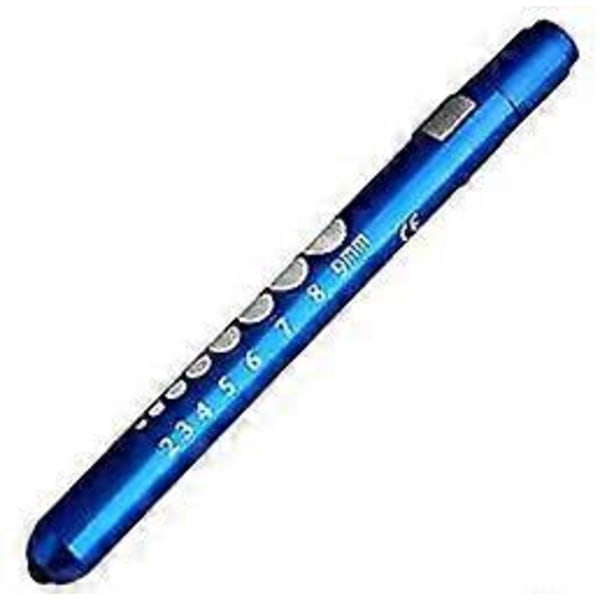 Mini pen lommelygte LED genanvendelig til hjemmet, udendørs, læge, sygeplejerske, EMT (Sort, 1 pakke) Blue