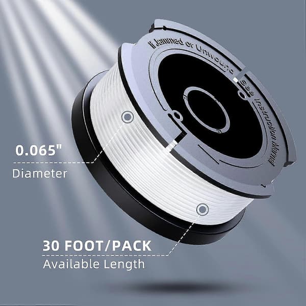 Gresstrimmerspole kompatibel med Black Decker gresstrimmer, A6481 A6485 pakke med 12 trimmer trådspole kompatibel med Black Decker gresstrimmer