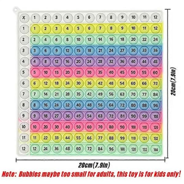 Siffror 12x12 Multiplikation 12+12 Addition Mattespel Fidget Toy Quick Push Pedagogiska Leksaker med Push Bubbles