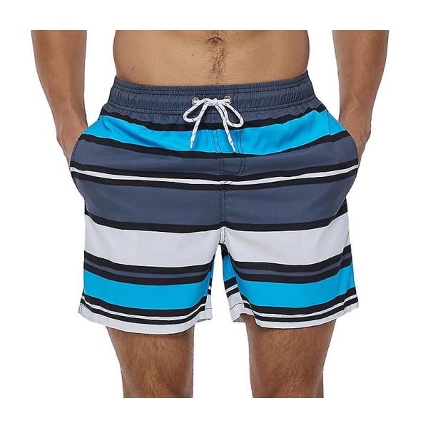 Nya badbyxor för män med tryck, Quick Dry Beach Shorts med fickor style 2 2XL