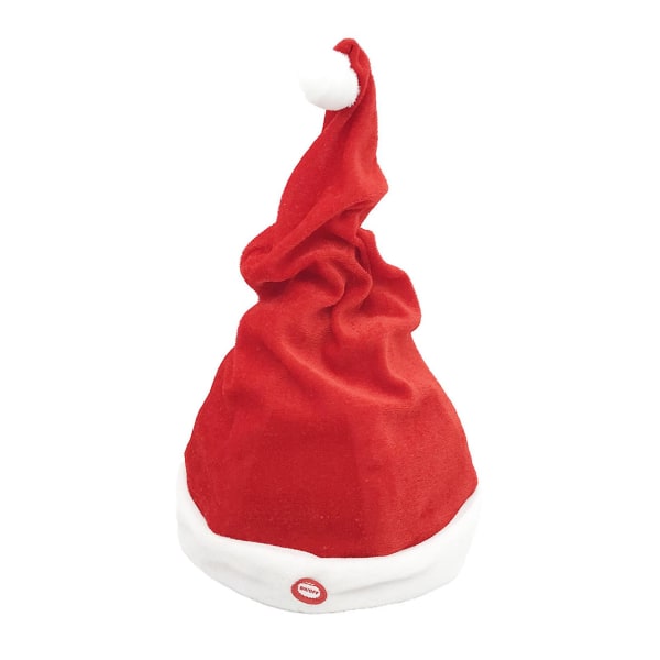 Sähköinen joulupukin hattu Paristokäyttöinen Hauska tärisevä tanssiva laulava joulupukin hattu Red