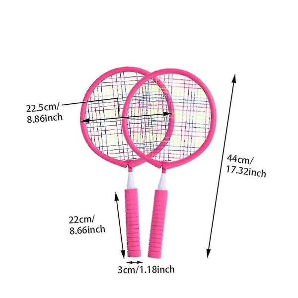 Badmintonketchersæt til børn, Minibadmintonsæt med 10 badmintoner til børn fra 2-12 år