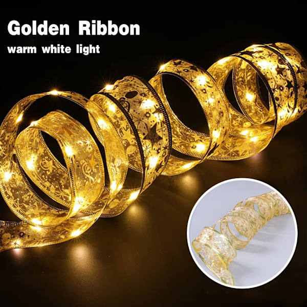 Christmas Ribbon Lights, Led Xmas String Light Up Ribbon Christmas Holiday Party Decoration