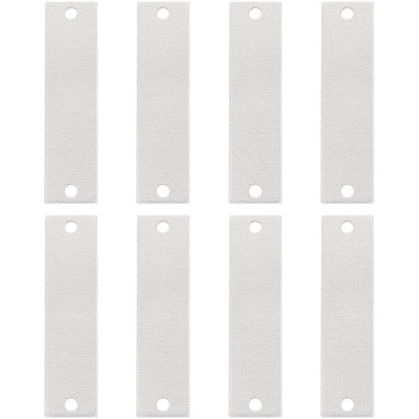 30-pack 2x1/2 tum aluminium stansning tomma taggar rektangulära länkar med 2 hål och förvaringslåda för halsband armband hundtaggar tillverkning