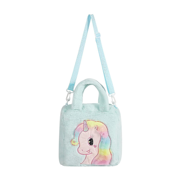 Handväska Kid Girls Crossbody Handväska Söt Unicorn Axelväska Fuzzy Tote