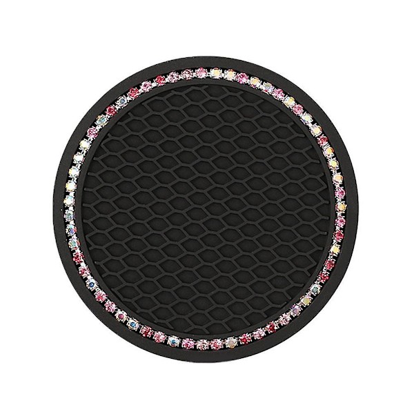 2st/1st Bilunderlägg Vattenkopp Flaskhållare Anti Slip Pad Mat Silica Gel För Inredning Bil Styling Tillbehör|drycker Hållare| pink diamond 2pcs