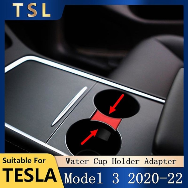 Bil Vattenkoppshållare För Tesla Model Y Model 3 2021 2022 2023 Tillbehör Interiör Center Console Organizer| | Red