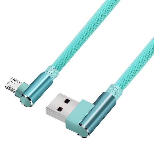 1m 2m 3m lademikrokabel usb-plugg til 90 graders vinkel mikro Android ladelinjekontakt blue