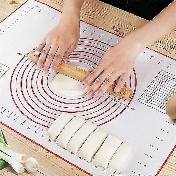 Oversize 80/70/60cm Silikone Bagemåtte Dejrulle Knædemåtte Køkken Crepes Pizza Dej Non-stick Pande Konditorimåtte red 60x60cm