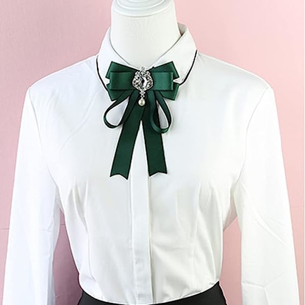 Bowknot Strassband Rosett Brosch Förbunden fluga för kvinnor Halsslips Bröllopsfest Julklappsceremoni