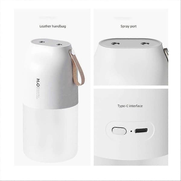 Trådløs luftfukterdiffuser oppladbar dobbel dyse eterisk oljediffuser tåkeprodusent fukter White