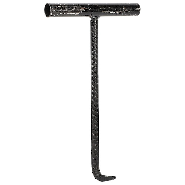 Metal Joycon Afløbsristkrog Kloaklågkrog Kødkroge Rustfrit stål Lliftkroge Mandehulsdækselkrog Black 44X15CM