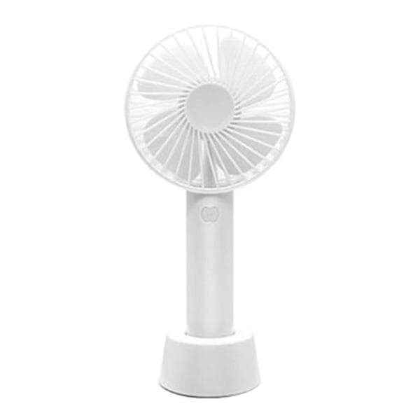 Mini bærbar ventilator med bordstativ USB genopladelig hvid hvid white