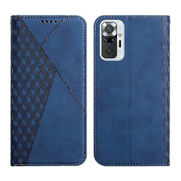 Xiaomi Redmi Note 10 Pro Case Premium Cover Magnetisk Läder Folio Etui Coque - Blå