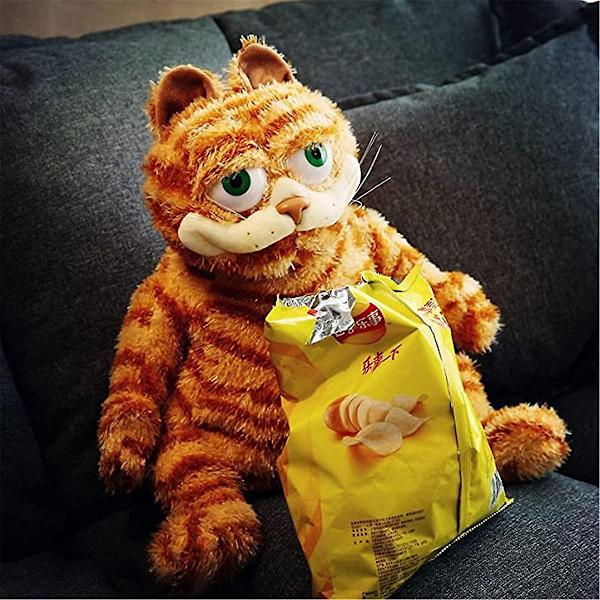 Plyschleksak 11,8 tum ful söt fet katt Garfield docka söt katt orange kattdocka barndocka flicka Födelsedagspresent