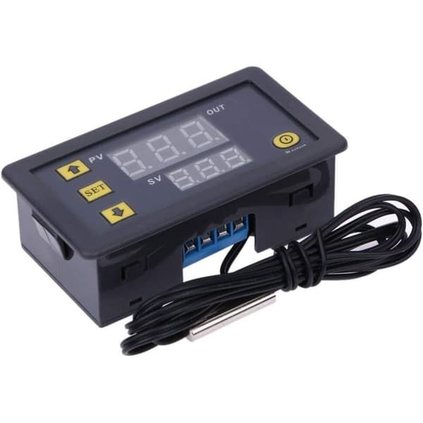 Temperaturregulator W3230 Mini Digital Temperaturregulator LED Display Termostat Regulator DC 12V 20A Temperaturkontrolsensor White