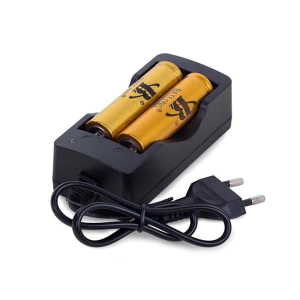 2x Batterioplader / Oplader - 18650 Batterier Sort