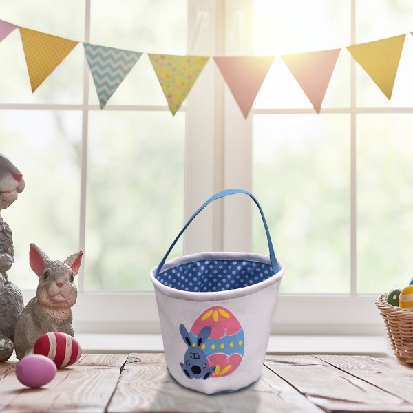 Pääsiäiskori Holiday Rabbit Bunny Printed Canvas Gift Carry Candy Bag B