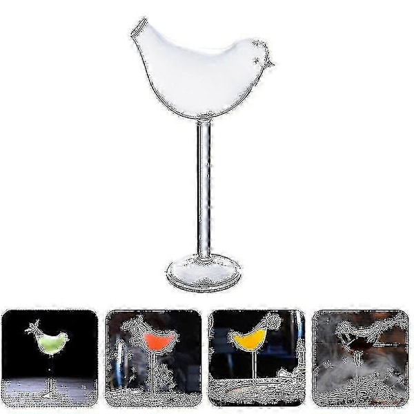 1 Setti 4 kpl Linnunmuotoisia Cocktail-laseja Lasisia Viinilaseja Pikareita (läpinäkyvä)