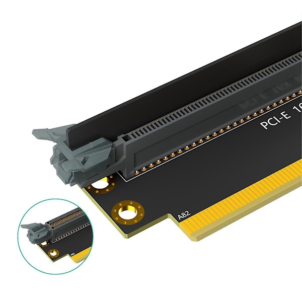 PCI-E 16X 3.0 90 grader omvendt han- til hun-stigningskort til 2U-server (installationsretning mod CPU) Black