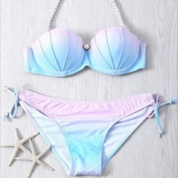 2022 Bikini badetøy for kvinner Mermaid Shell Topp Badetøy XL