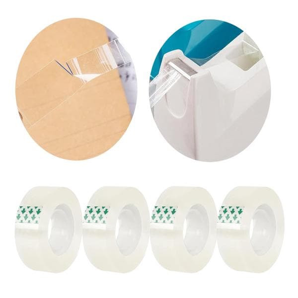12 Rolls Clear Transparent Tape, Office Tape Refill Rolls for Dispenser