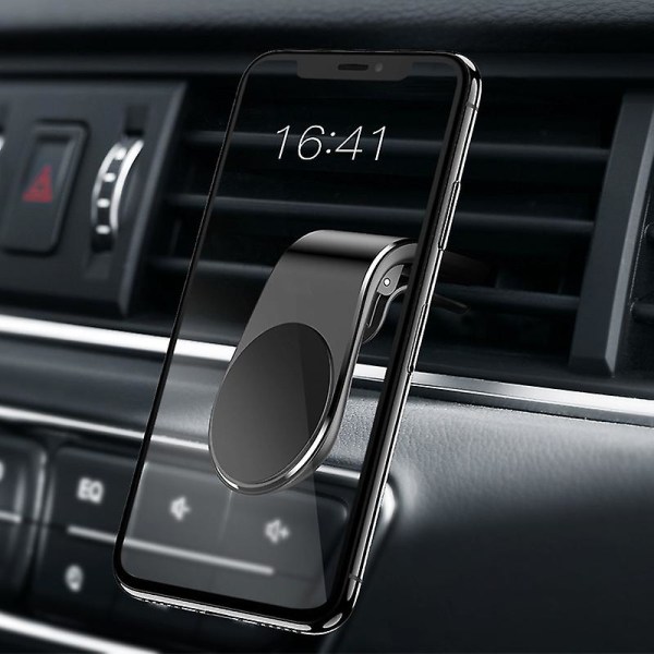 Universal magneettinen autopuhelimen pidike L muotoinen ilmatuuletuskiinnitysteline automagneetille GPS-matkapuhelinteline Autotarvikkeet| | Silvery