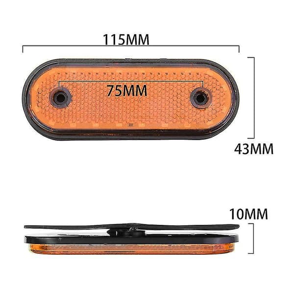 20 LED Lastbil Trailer Gul Rødt Lys Super Lys Afstandsmarkør Sidemarkør Gummi Abs Kontur Overflademontering Autodele